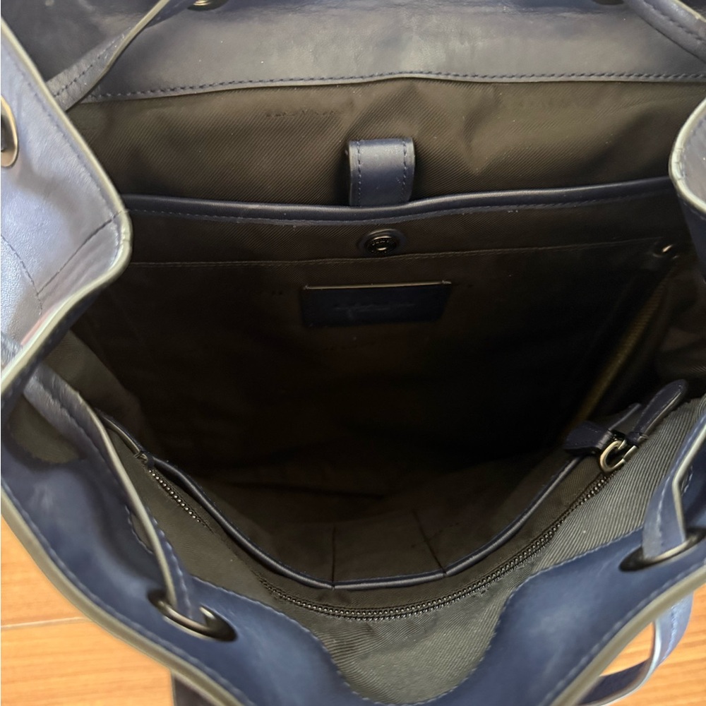 Coach Rivington Navy Leather Backpack - Picture 5 of 6